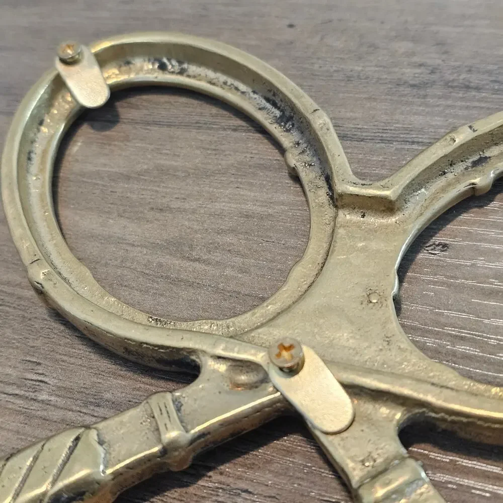 Vintage Solid Brass Double Tennis Racket Picture Frame MCM Classic Collectible